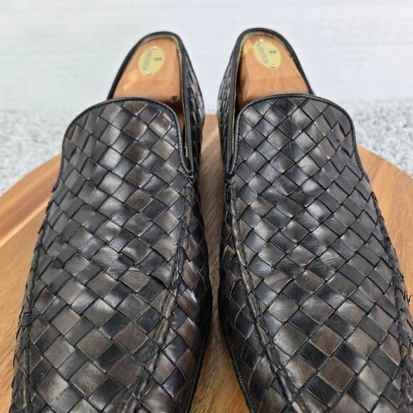 Paul Fredrick Mens 9.5 Brown Checkered Woven Casual Lifestyle Loafer Dress Shoe main image 7